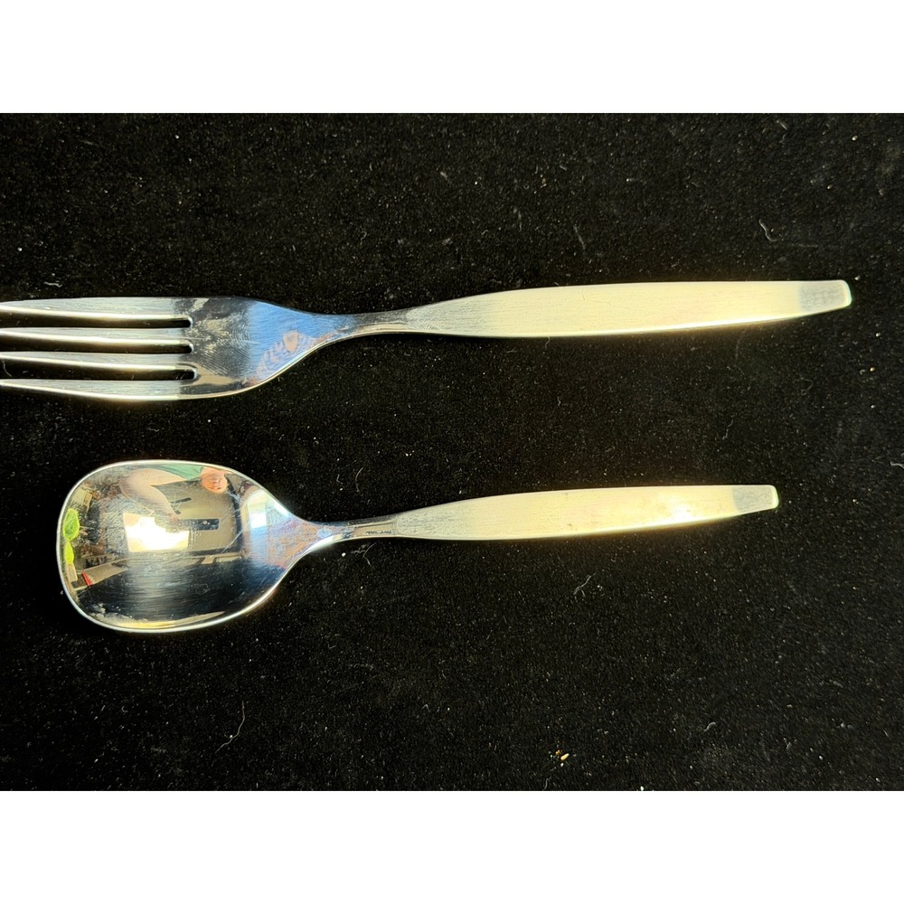 Community Stainless Relish Fork and Mint Spoon‎ Set - Oneida - Frost Fire Design